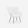 Moderne witte bouclé stoffen fauteuil Womb Keuze