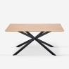 Design tafel met gekruiste poten 160x90 cm in hout en metaal Shaila Kortingen