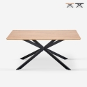Design tafel met gekruiste poten 160x90 cm in hout en metaal Shaila Aanbieding