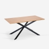 Design tafel met gekruiste poten 160x90 cm in hout en metaal Shaila Catalogus