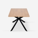 Design tafel met gekruiste poten 160x90 cm in hout en metaal Shaila Voorraad
