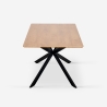Design tafel met gekruiste poten 160x90 cm in hout en metaal Shaila Voorraad