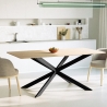Design tafel met gekruiste poten 160x90 cm in hout en metaal Shaila Aanbod