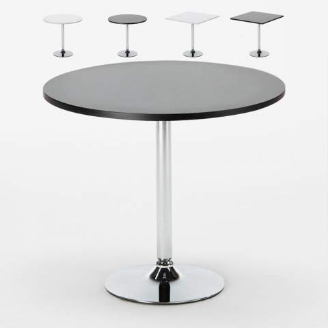 Ronde of vierkante salontafel cafè zwart wit 70x70 Bistrot