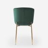 Stoffen design stoel met gouden poten Virin 