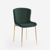 Stoffen design stoel met gouden poten Virin 