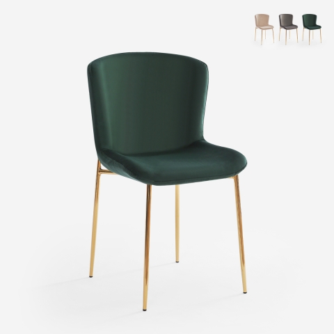 Stoffen design stoel met gouden poten Virin Aanbieding