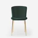 Stoffen design stoel met gouden poten Virin 
