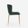 Stoffen design stoel met gouden poten Virin 