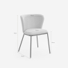 Modern design stoel in stof met zwarte poten Lasta 