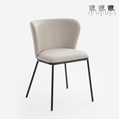 Modern design stoel in stof met zwarte poten Lasta Aanbieding