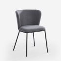Modern design stoel in stof met zwarte poten Lasta 