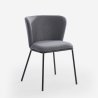 Modern design stoel in stof met zwarte poten Lasta 