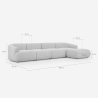 Modern design 4-zits modulaire bank met poef Yuna-4P 