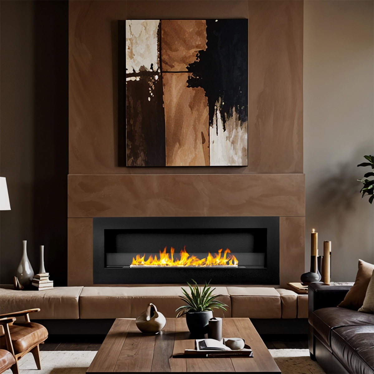Biocamino ethanolhaard voor aan de muur 120x40 Siena 120 zwart