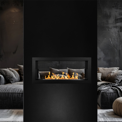 Inbouw bio-ethanolhaard tweezijdig biocamino 2 zijden 90x40 Montefalco 90 Aanbieding