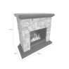 Bio-ethanol vloerhaard met steenlook L105xP38xH100 Belluno Afmetingen