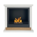 Bio-ethanol haard Stoccolma vrijstaand wit hout L75xD24xH68 cm Aanbod