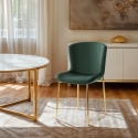 Stoffen design stoel met gouden poten Virin Verkoop