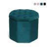 Achthoekige fluwelen opbergpoef 40x35 cm Jerry Aanbieding