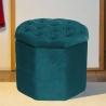 Achthoekige fluwelen opbergpoef 40x35 cm Jerry Verkoop