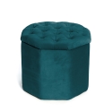 Achthoekige fluwelen opbergpoef 40x35 cm Jerry Aanbod