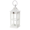 Decoratieve witte kandelaar lantaarn van hout en glas Cork Aanbieding