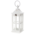 Decoratieve witte kandelaar lantaarn van hout en glas Cork Aanbieding