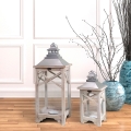 Set van 2 grijze houten shabby chic lantaarns Kediri Aanbieding