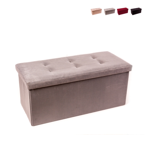 Rechthoekige fluwelen poef 76x34 cm Pier Aanbieding