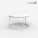 Moderne ronde salontafel 80 cm met marmereffect Ossidiana Aanbieding