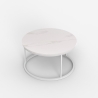 Moderne ronde salontafel 80 cm met marmereffect Ossidiana Voorraad