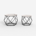 Set van 2 modern design salontafels met metalen onderstel Aragonite Catalogus