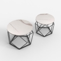 Set van 2 modern design salontafels met metalen onderstel Aragonite Kortingen
