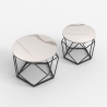 Set van 2 modern design salontafels met metalen onderstel Aragonite Kortingen