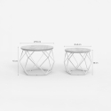 Set van 2 modern design salontafels met metalen onderstel Aragonite Model