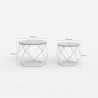 Set van 2 modern design salontafels met metalen onderstel Aragonite Model