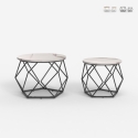 Set van 2 modern design salontafels met metalen onderstel Aragonite Aanbieding