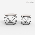 Set van 2 modern design salontafels met metalen onderstel Aragonite Aanbieding