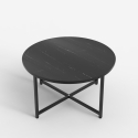 Ronde salontafel 80 cm met marmerlook blad Granato Voorraad