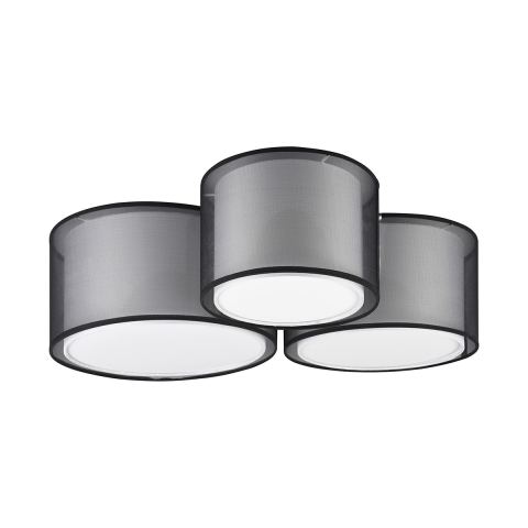 Moderne plafondlamp met 3 ronde lampenkappen Soliv Aanbieding