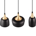 Moderne hanglamp 3 lichtpunten in zwart en goud metaal Sudar Korting