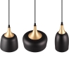 Moderne hanglamp 3 lichtpunten in zwart en goud metaal Sudar Korting