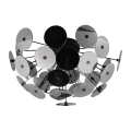 Moderne design plafondlamp in zwart metaal met chroom effect Lunar Aanbieding