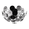 Moderne design plafondlamp in zwart metaal met chroom effect Lunar Aanbieding