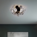 Moderne design plafondlamp in zwart metaal met chroom effect Lunar Verkoop