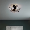 Moderne design plafondlamp in zwart metaal met chroom effect Lunar Verkoop