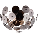 Moderne design plafondlamp in zwart metaal met chroom effect Lunar Aanbod
