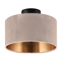 Moderne plafondlamp met 30cm beige en gouden fluwelen lampenkap Vetor Aanbieding