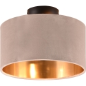 Moderne plafondlamp met 30cm beige en gouden fluwelen lampenkap Vetor Aanbod